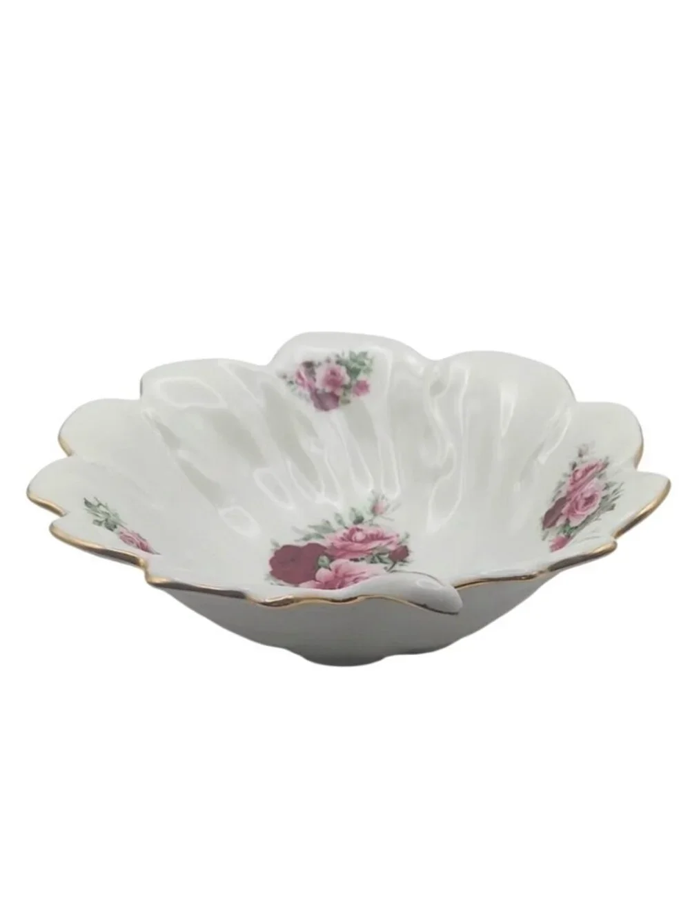 Victorian Rose Leaf Shaped Ceramic Serving Bowl Formalities Baum Brothers